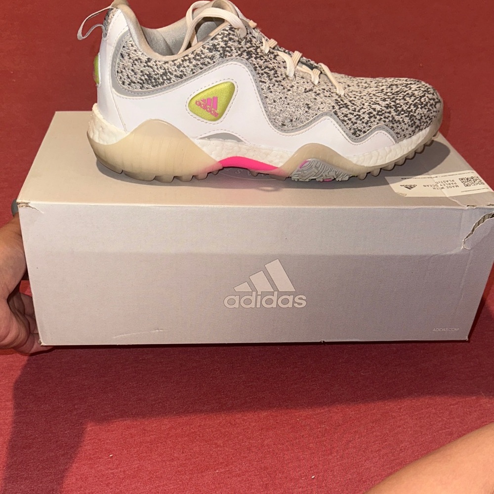 Adidas White and Pink Athletic Shoes